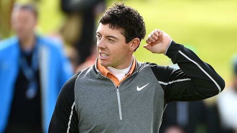 Rory McIlroy takes the plaudits on the 18th at The K Club