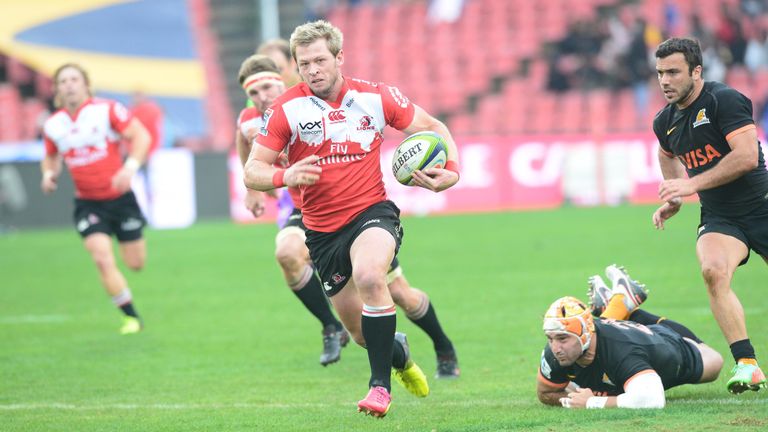 Ruan Combrinck scored two tries for the Lions against the Jaguares