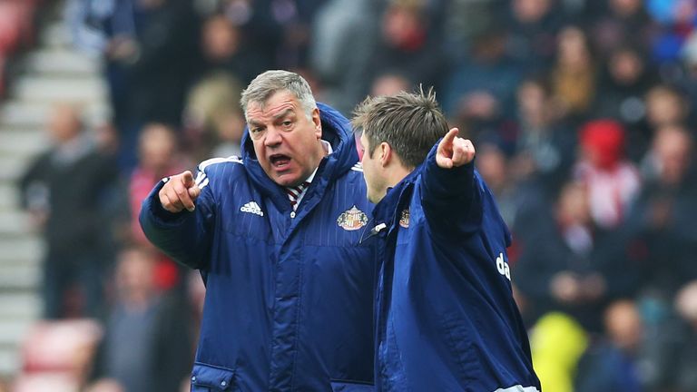 Sunderland manager Sam Allardyce reacts