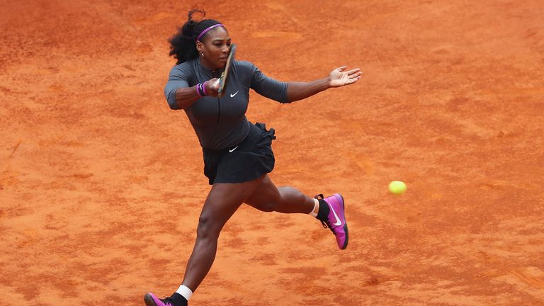 Serena Williams en route to victory over compatriot  Madison Keys in Rome