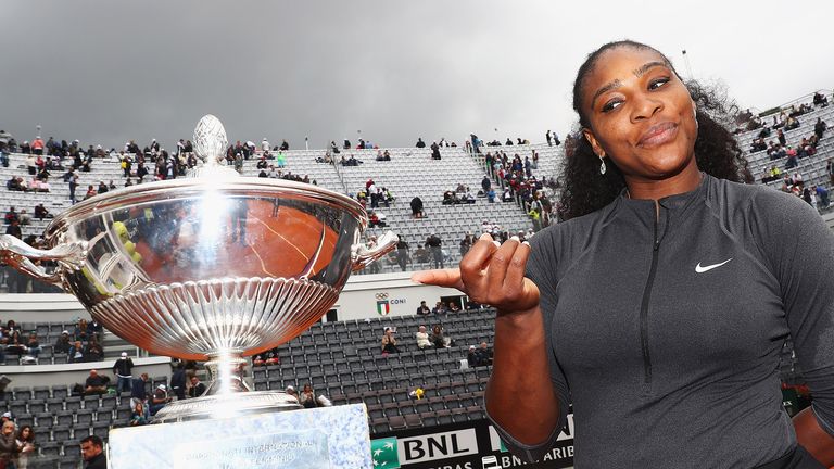 Serana Williams with Rome Masters trophy