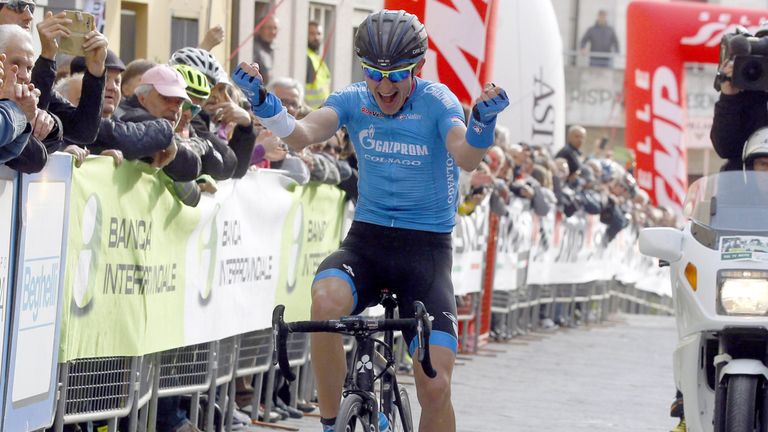 Sergey Firsanov (Gazprom - RusVelo) wins Stage 2 of the 2016 Coppi and Bartali Week