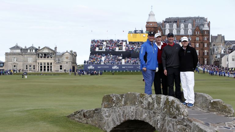 Sir Bob Charles, second right, at 'home of golf' St Andrews