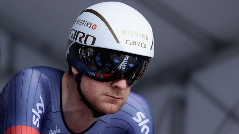 Sir Bradley Wiggins was riding his first road time trial since April 2015