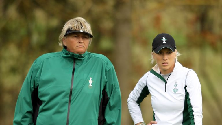 Past European Solheim Cup team members Laura Davies (left) and Melissa Reid will be heading up the female field in Morocco