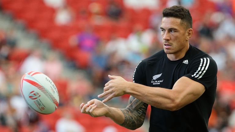 Sonny Bill Williams of New Zealand suffered an ankle injury at Twickenham on Sunday