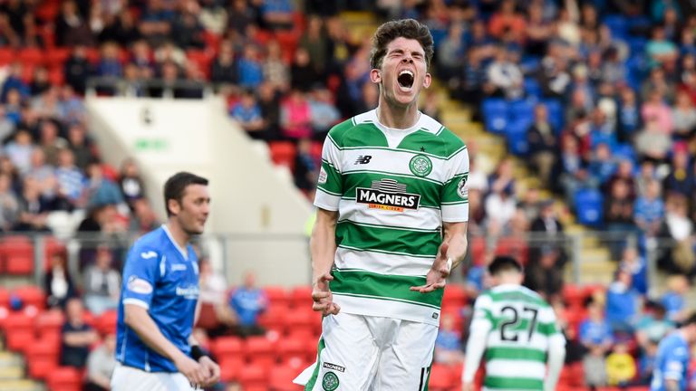 Celtic's Ryan Christie cuts a frustrated figure