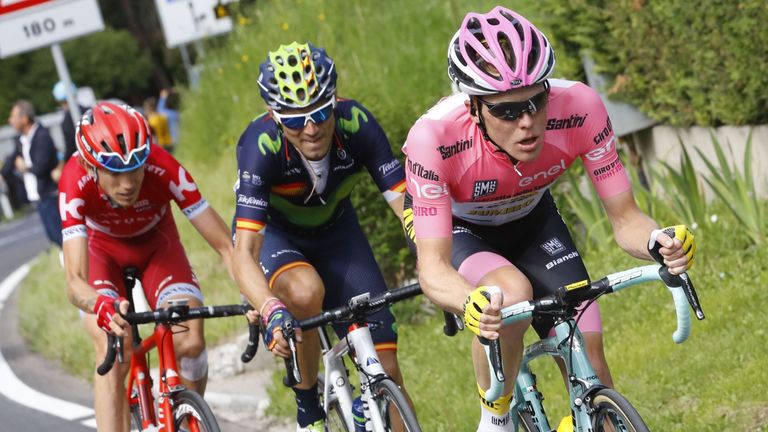 Steven Kruijswijk, Alejandro Valverde, Ilnur Zakarin, Giro d'Italia 2016, stage 16