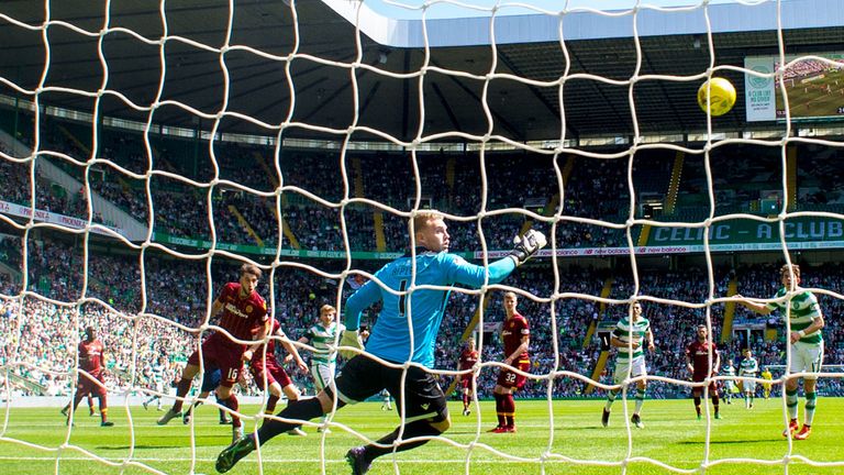 Stuart Armstrong scores Celtic's fourth goal in the 7-0 victory over Motherwell