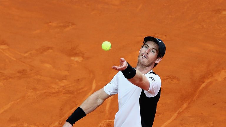 Andy Murray of Great Britain in action against Novak Djokovic of Serbia during the Mens Singles Final