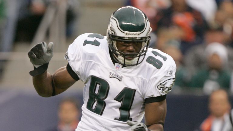 Terrell Owens #81 of the Philadelphia Eagles moves on the field during the game against the Denver Broncos on October 30, 2005 at Inv