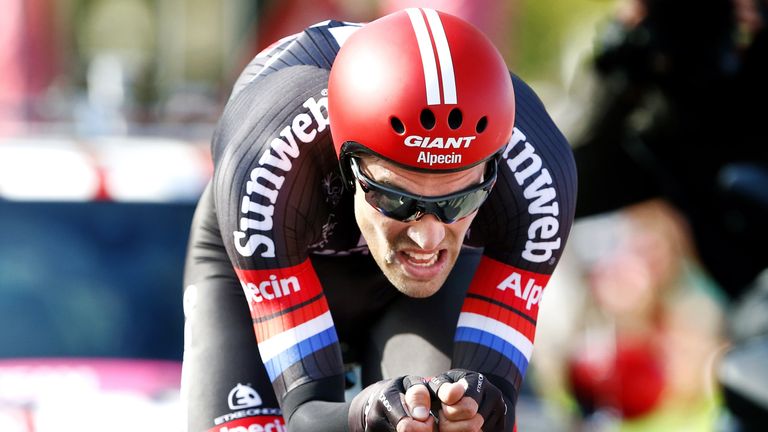 Tom Dumoulin from the Netherlands of Team Giant Alpecin competes during the first stage of the Giro d'Italia 