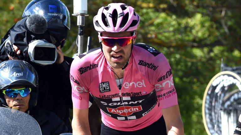 Tom Dumoulin on stage eight of the 2016 Giro d'Italia