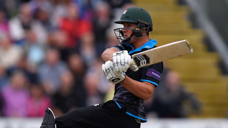Worcestershire batsman Tom Kohler-Cadmore hits out  during the NatWest T20 Blast in 2015