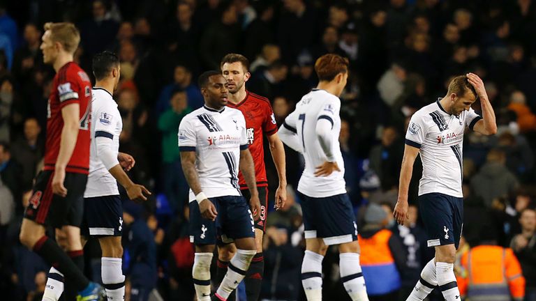 Tottenham Hotspur players after the draw with West Brom