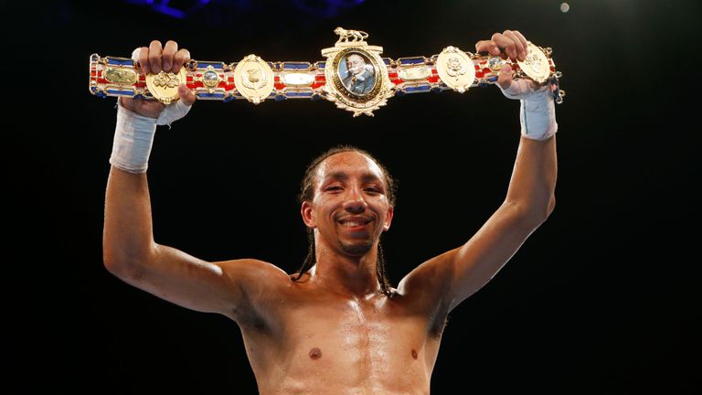 Tyrone Nurse celebrates beating Willie Limond in the British Super-Lightweight Championship bout