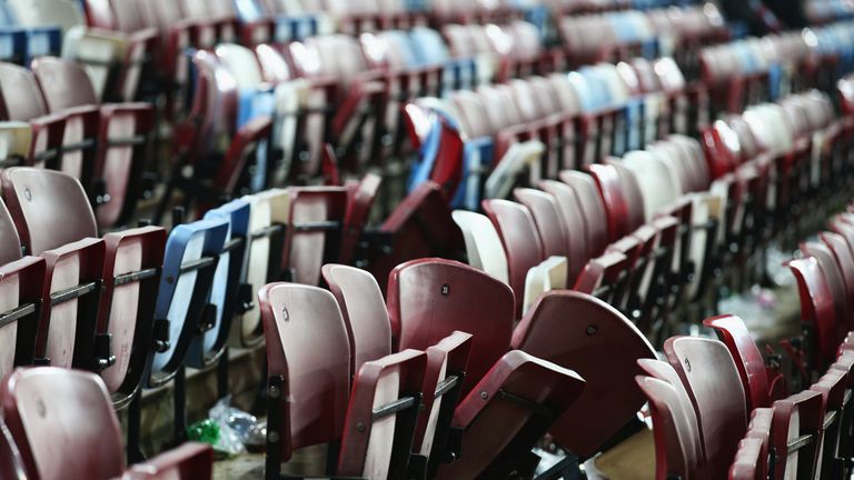 Seats were damaged inside the ground