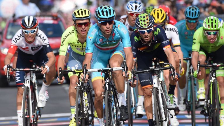 Vincenzo Nibali, Alejandro Valverde, Rafal Majka, Giro d'Italia 2016, stage 13