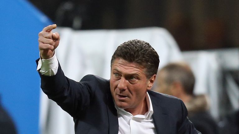 MILAN, ITALY - OCTOBER 29:  Head coach of Inter Walter Mazzarri during the Serie A match between FC 