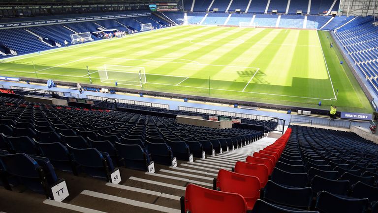 96 blue seats are replaced with red ones in the away end stand at the Hawthorns, carrying the names of the 96 victims