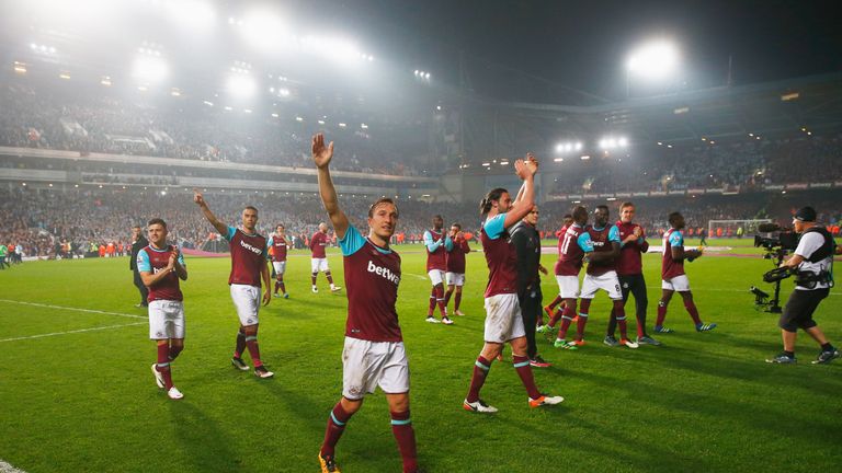 West Ham's current squad of players said farewell to the Boleyn Ground after their 3-2 win over Manchester United. 
