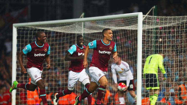 Winston Reid celebrates after scoring West Ham's winner