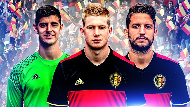 Thibaut Courtois, Kevin de Bruyne and Dries Mertens for Belgium