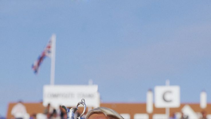 TURNBERRY - JULY 20:  Greg Norman of Australia kisses the claret jug after winning the title during the final round of the 1986 British Open Golf Champions