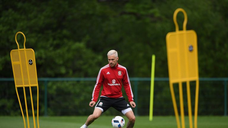 Wales player Aaron Ramsey in action