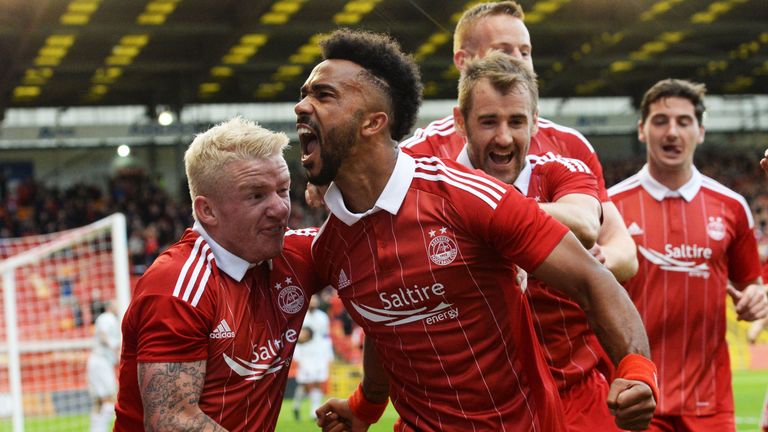 Aberdeen's Shay Logan celebrates 