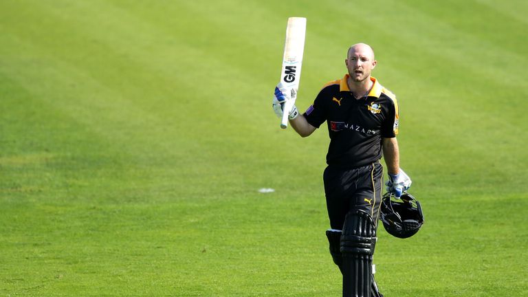 Adam Lyth Of Yorkshire salutes the crowd after being dismissed for 125 during the Royal London One-Day Cup