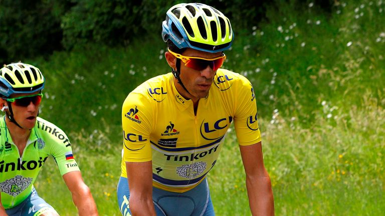 Alberto Contador on stage two of the 2016 Criterium du Dauphine