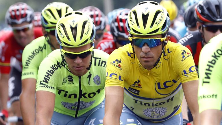 Alberto Contador on stage four of the 2016 Criterium du Dauphine