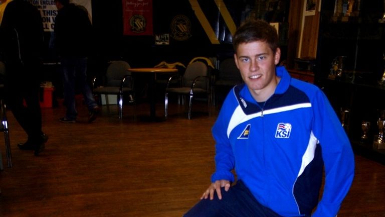 Iceland striker Alfred Finnbogason during his early days with Hutchison Vale in Edinburgh