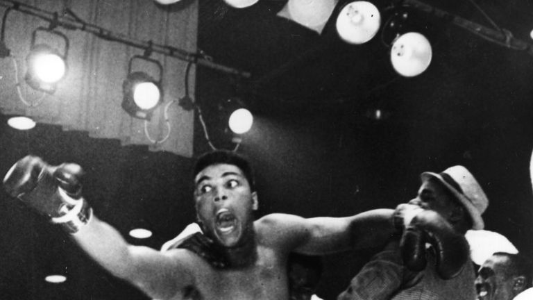 Cassius Clay (now Muhammad Ali) beats Sonny Lis