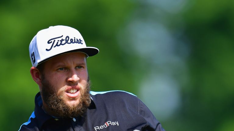 Andrew Johnston of England watches his shot on the 3rd hole during the first round on day one of the Nordea Masters at Bro Hof Slott