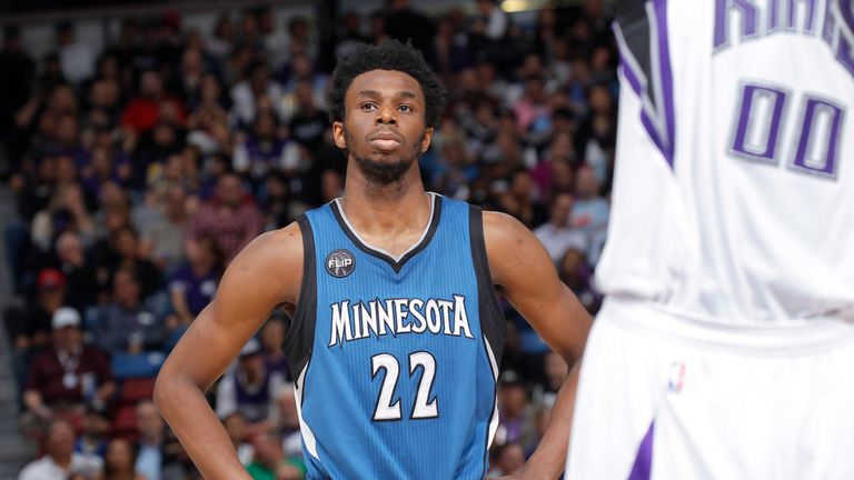  Andrew Wiggins #22 of the Minnesota Timberwolves