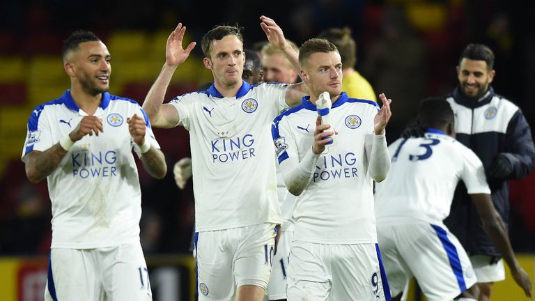 Andy King (left) is adamant any possible move from Leicester by Jamie Vardy won't damage the spirit in their squad