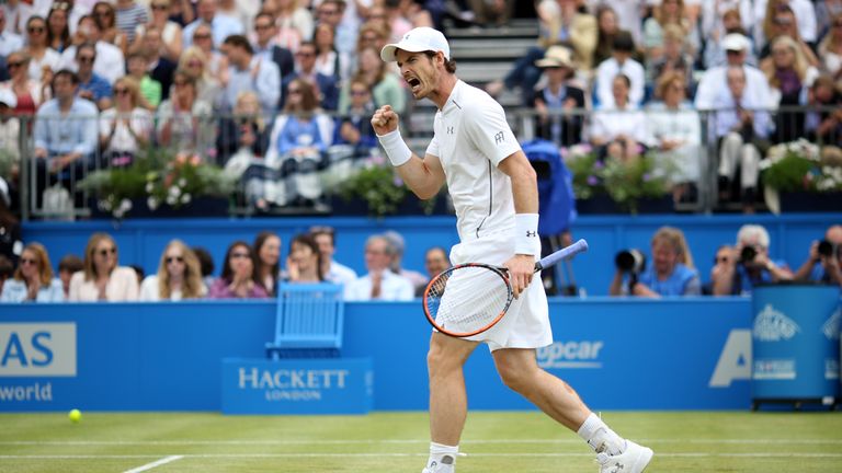Great Britain's Andy Murray celebrates 