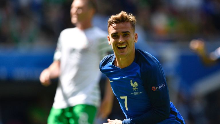 Antoine Griezmann scored twice for France against Republic of Ireland