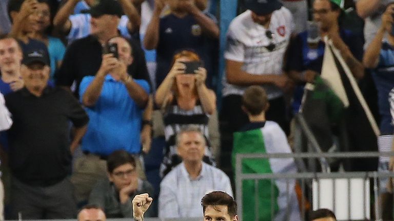 Lionel Messi goal celeb, Argentina v Venezuela, Copa America