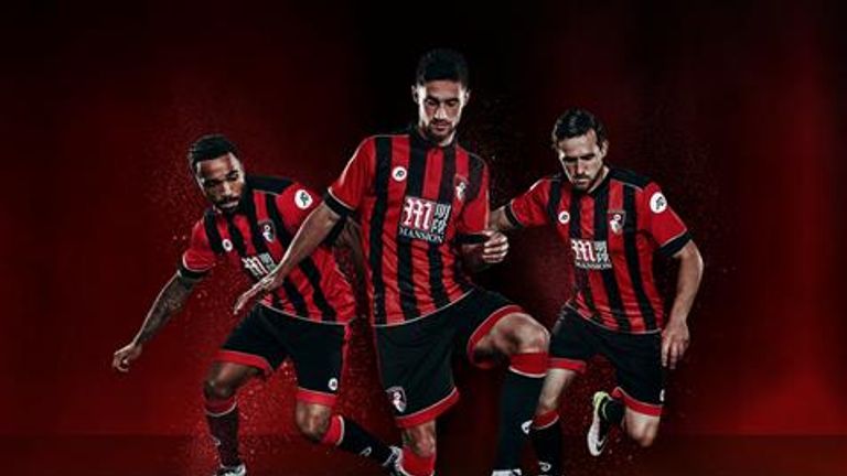 Bournemouth's new kit for 2016/17 dons the usual red and black vertical stripes