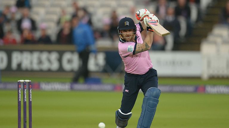 Brendon McCullum in T20 Blast action for Middlesex