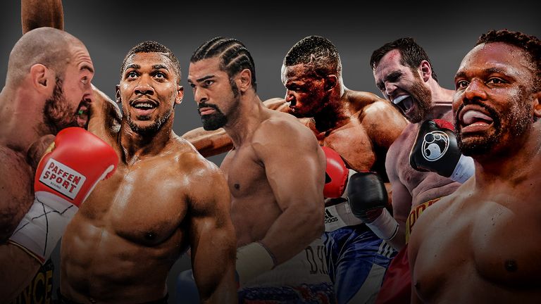 British heavyweights. Tyson Fury, Anthony Joshua, David Haye, Dillian Whyte, Dereck Chisora