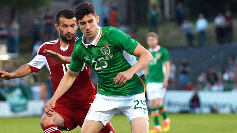Callum O'Dowda shielding the ball during Republic of Ireland's game with Belarus