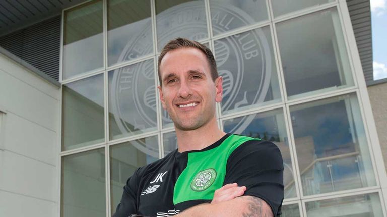 Celtic coach John Kennedy at the club's Lennoxtown training complex