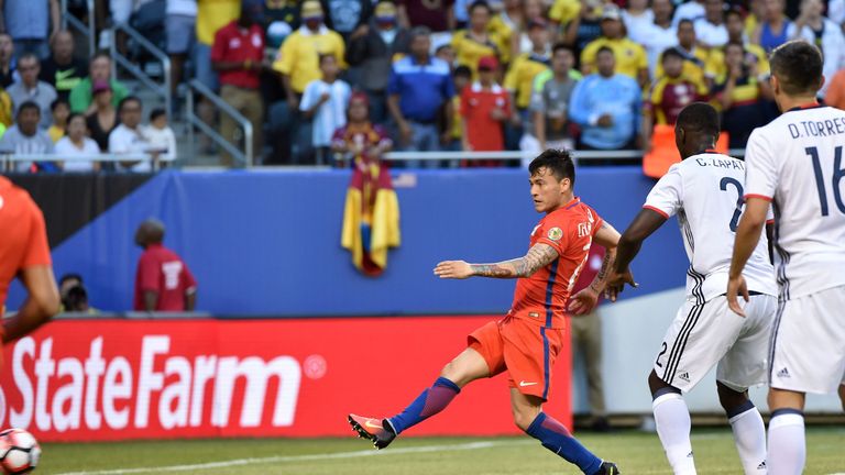 Charles Aranguiz scored Chile's first goal in the seventh minute