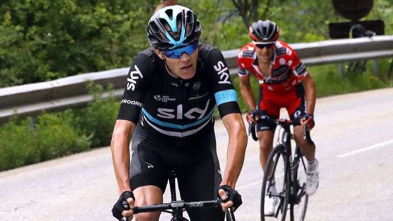 Chris Froome attacks to win stage five of the 2016 Criterium du Dauphine