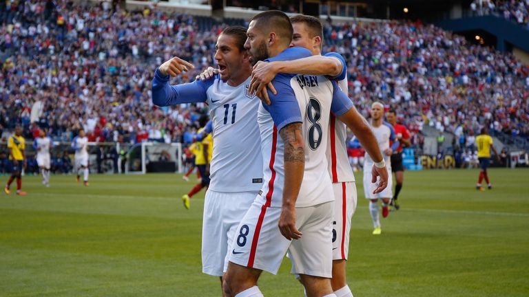 Clint Dempsey celebrates his goal for USA