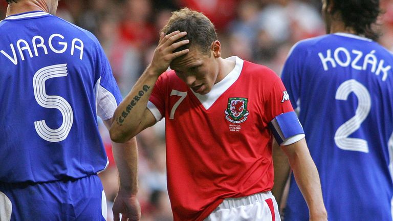 Craig Bellamy played as Wales suffered a 5-1 defeat to Slovakia in 2006